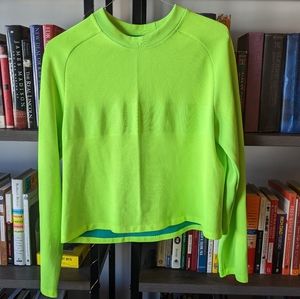 Neon Green Mesh Althea Crew Neck Sweater